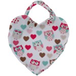 Lovely Owls Giant Heart Shaped Tote