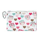 Lovely Owls Canvas Cosmetic Bag (Medium)