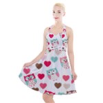 Lovely Owls Halter Party Swing Dress 