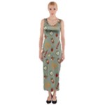 Wild Forest Friends  Fitted Maxi Dress