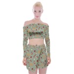 Wild Forest Friends  Off Shoulder Top with Mini Skirt Set