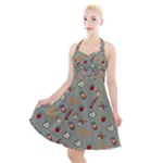 Wild Forest Friends  Halter Party Swing Dress 