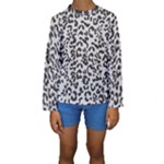 Leopard print gray theme Kids  Long Sleeve Swimwear