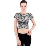 Leopard print gray theme Crew Neck Crop Top