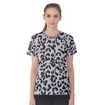 Leopard print gray theme Women s Cotton Tee