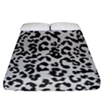 Leopard print gray theme Fitted Sheet (Queen Size)