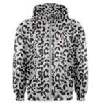 Leopard print gray theme Men s Zipper Hoodie