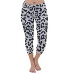 Leopard print gray theme Capri Winter Leggings 