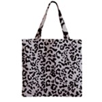 Leopard print gray theme Zipper Grocery Tote Bag