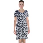 Leopard print gray theme Short Sleeve Nightdress