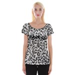 Leopard print gray theme Cap Sleeve Top