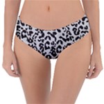 Leopard print gray theme Reversible Classic Bikini Bottoms