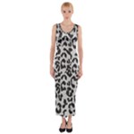 Leopard print gray theme Fitted Maxi Dress