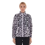 Leopard print gray theme Women s Bomber Jacket