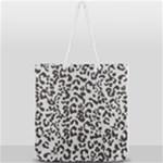 Leopard print gray theme Full Print Rope Handle Tote (Large)