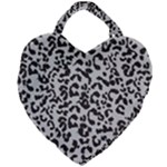 Leopard print gray theme Giant Heart Shaped Tote