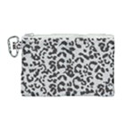 Leopard print gray theme Canvas Cosmetic Bag (Medium)