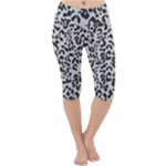 Leopard print gray theme Lightweight Velour Cropped Yoga Leggings