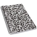 Leopard print gray theme 5.5  x 8.5  Notebook