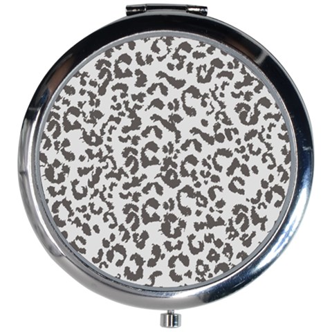 Leopard print gray theme Mini Round Mirror from ArtsNow.com