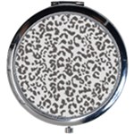 Leopard print gray theme Mini Round Mirror