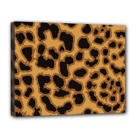 Leopard Print Spots Canvas 14  x 11  (Stretched) from ArtsNow.com