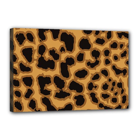 Leopard Print Spots Canvas 18  x 12  (Stretched) from ArtsNow.com