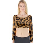 Leopard Print Spots Long Sleeve Crop Top