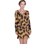 Leopard Print Spots Long Sleeve Nightdress