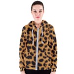 Leopard Print Spots Women s Zipper Hoodie