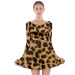 Leopard Print Spots Long Sleeve Skater Dress