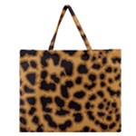 Leopard Print Spots Zipper Large Tote Bag