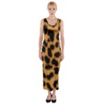 Leopard Print Spots Fitted Maxi Dress