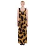 Leopard Print Spots Thigh Split Maxi Dress