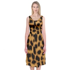 Leopard Print Spots Midi Sleeveless Dress from ArtsNow.com