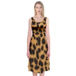 Leopard Print Spots Midi Sleeveless Dress