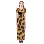 Leopard Print Spots Short Sleeve Maxi Dress