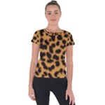 Leopard Print Spots Short Sleeve Sports Top 