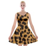 Leopard Print Spots Velvet Skater Dress