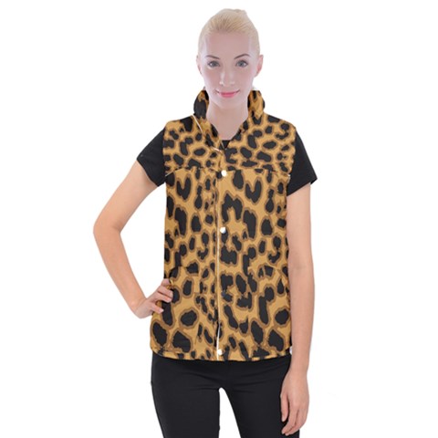 Leopard Print Spots Women s Button Up Vest from ArtsNow.com