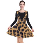 Leopard Print Spots Plunge Pinafore Dress