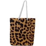 Leopard Print Spots Full Print Rope Handle Tote (Large)