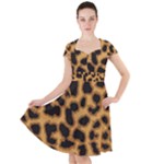 Leopard Print Spots Cap Sleeve Midi Dress