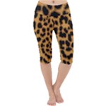 Leopard Print Spots Lightweight Velour Cropped Yoga Leggings