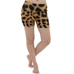 Leopard Print Spots Lightweight Velour Yoga Shorts