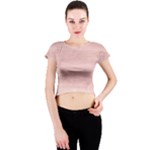 Pink Wood Crew Neck Crop Top