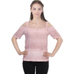 Pink Wood Cutout Shoulder Tee