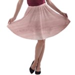 Pink Wood A-line Skater Skirt