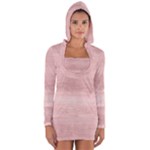 Pink Wood Long Sleeve Hooded T-shirt