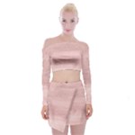 Pink Wood Off Shoulder Top with Mini Skirt Set